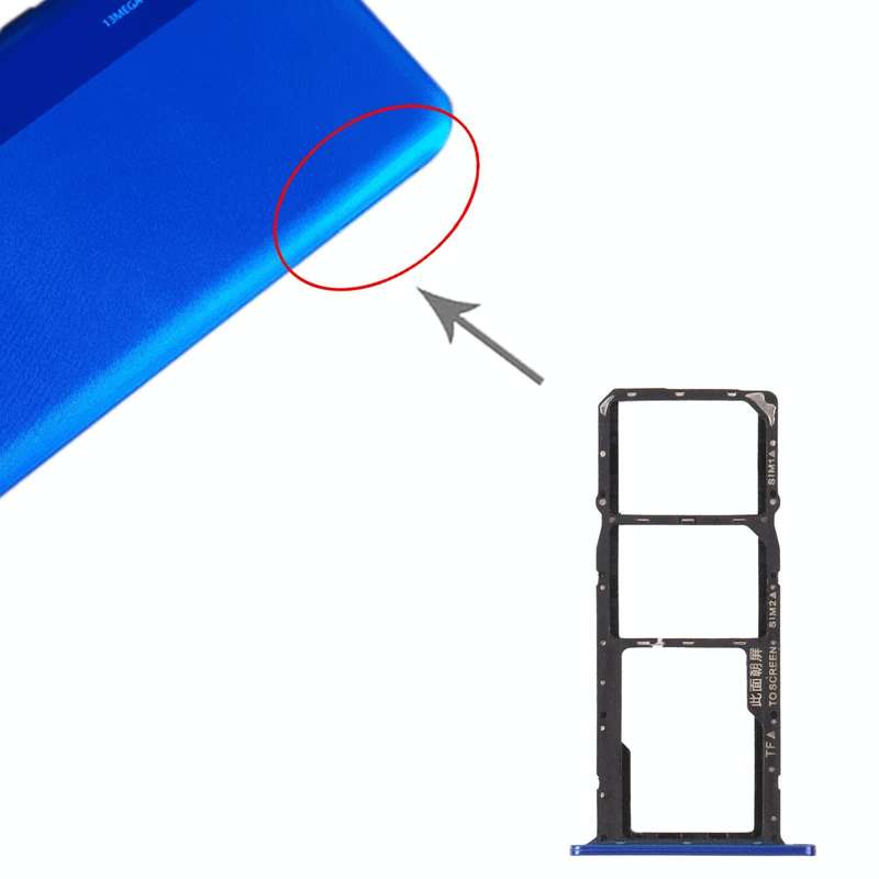 SIM Card Tray + SIM Card Tray + Micro SD Card Tray for Honor 8S (Blue)