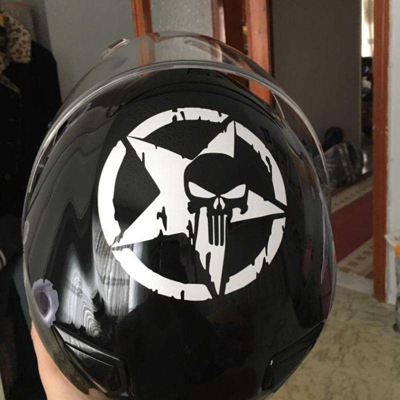 10 PCS The Punisher Skull Car Sticker Pentagram Vinyl Decals Motorcycle Accessories, Size: 13x13cm