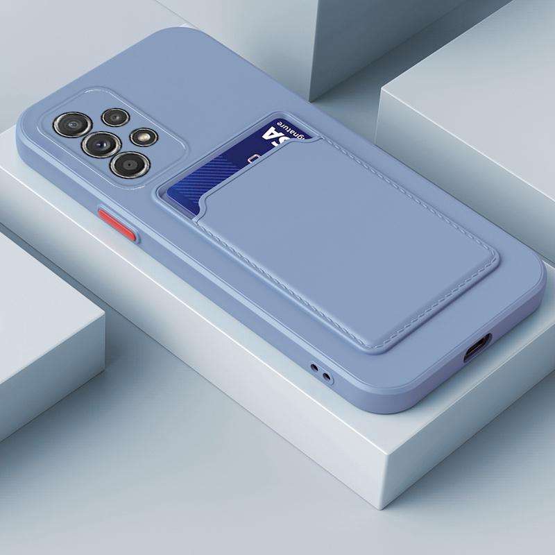 For Samsung Galaxy A23 4G / 5G Skin Feel Card TPU Contrast Color Button Phone Case(Gray)