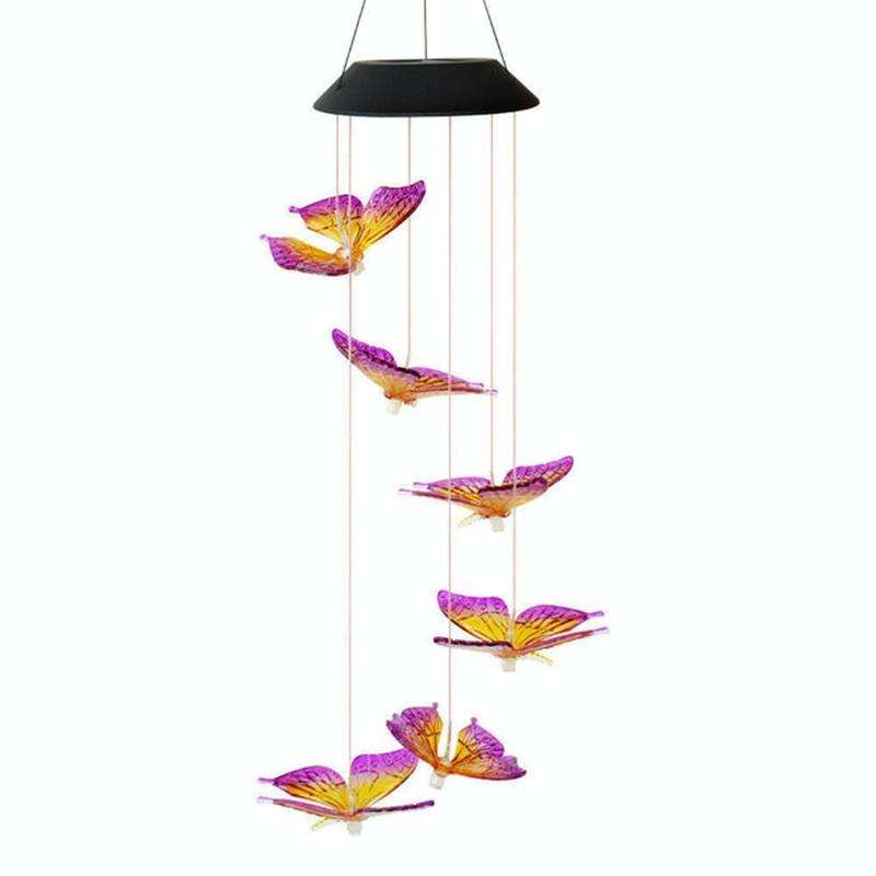 Outdoor Solar Wind Chime Lamp Courtyard Garden Decoration Led Landscape Lamp Ornaments, Style:Col...