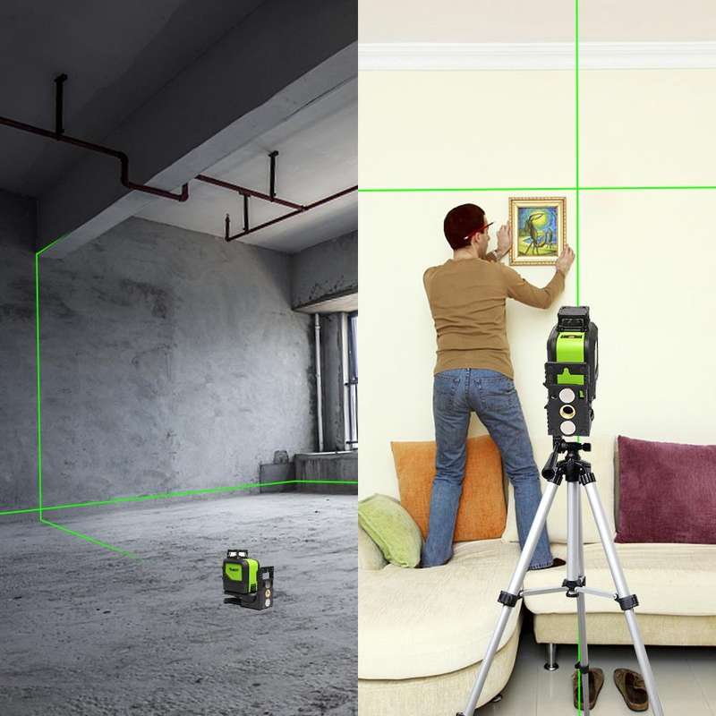 901CG H360 Degrees / V130 Degrees Laser Level Covering Walls and Floors 5 Line Green Beam IP54 Wa...