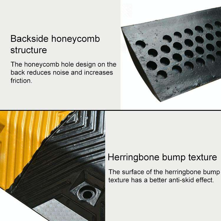 Trapezoidal Two-in-one Herringbone Rubber Speed Bump, Size: 50x35x5cm
