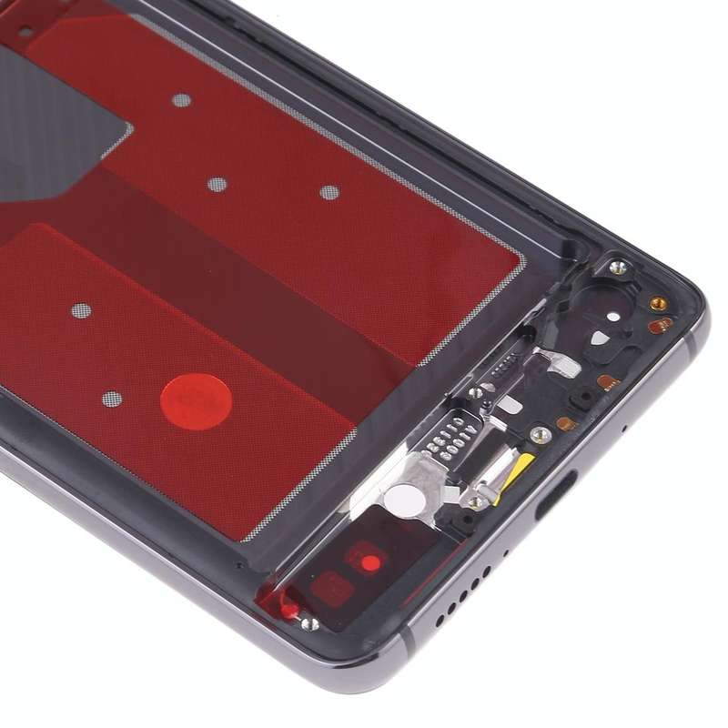 Front Housing LCD Frame Bezel Plate with Side Keys for Huawei Mate 20(Black)
