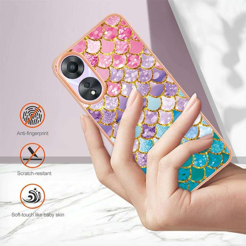 For OPPO A78/A58 Electroplating IMD TPU Phone Case(Colorful Scales)