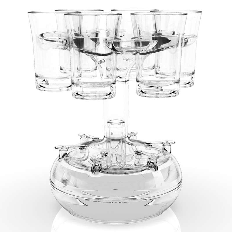 6 Shot Glass Dispenser And Holder Automatic Diversion Pourer(Sky Blue)