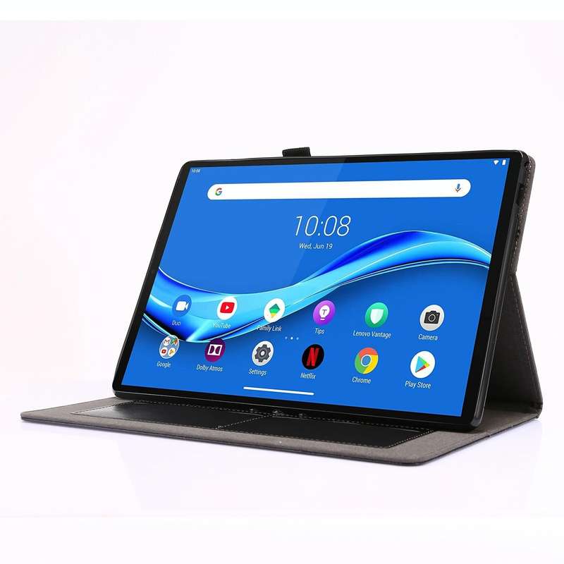 For Lenovo Tab M10 Crazy Horse Texture Horizontal Flip Leather Case with 2-folding Holder & Card ...