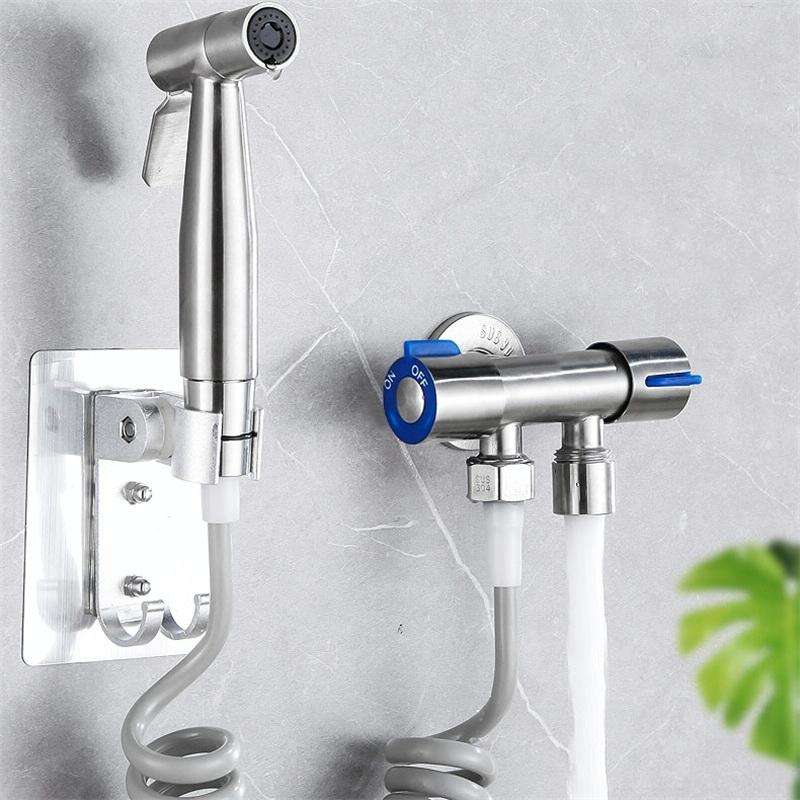 Stainless Steel One-In-Two-Out Multi-Function Three-Way Valve Faucet, Specification: Double 4-poi...