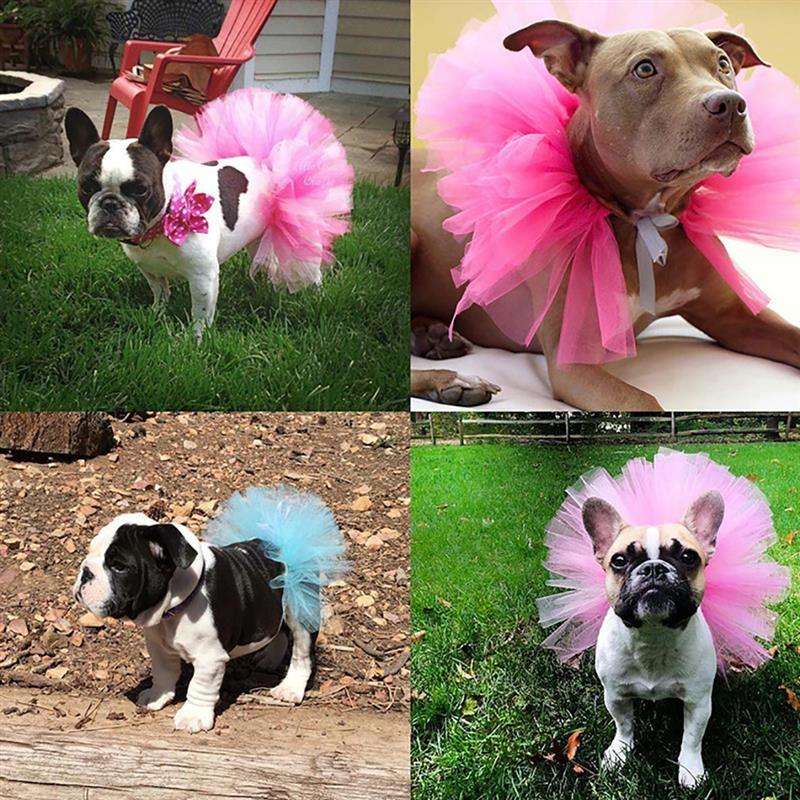 Summer Pet Dress Up Half-length Mesh Skirt, Size:M(Blue)