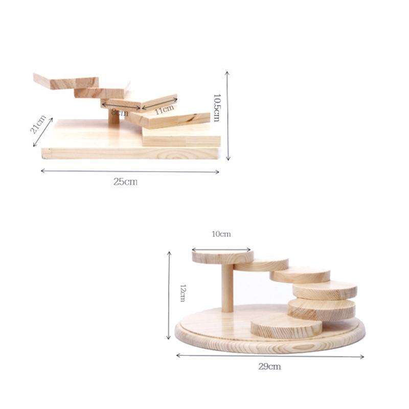 Wood Serving Tray Rotating Steps Meat Plate Sushi Dish, Specification: Round Nine Steps