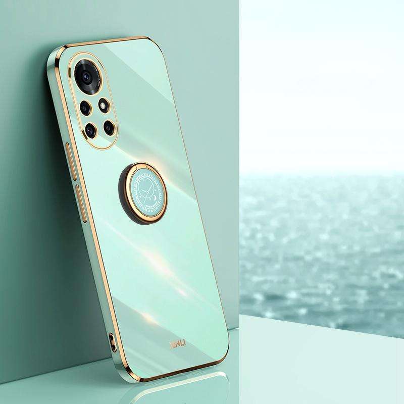 For Huawei nova 8 Pro 5G XINLI Straight 6D Plating Gold Edge TPU Shockproof Case with Ring Holder...