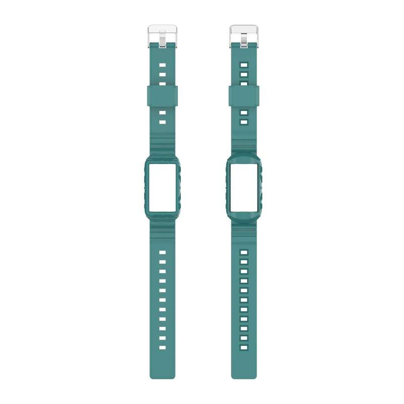 For Fitbit Charge 5 Silicone One Body Armor Watch Band(Green Pine Needles)