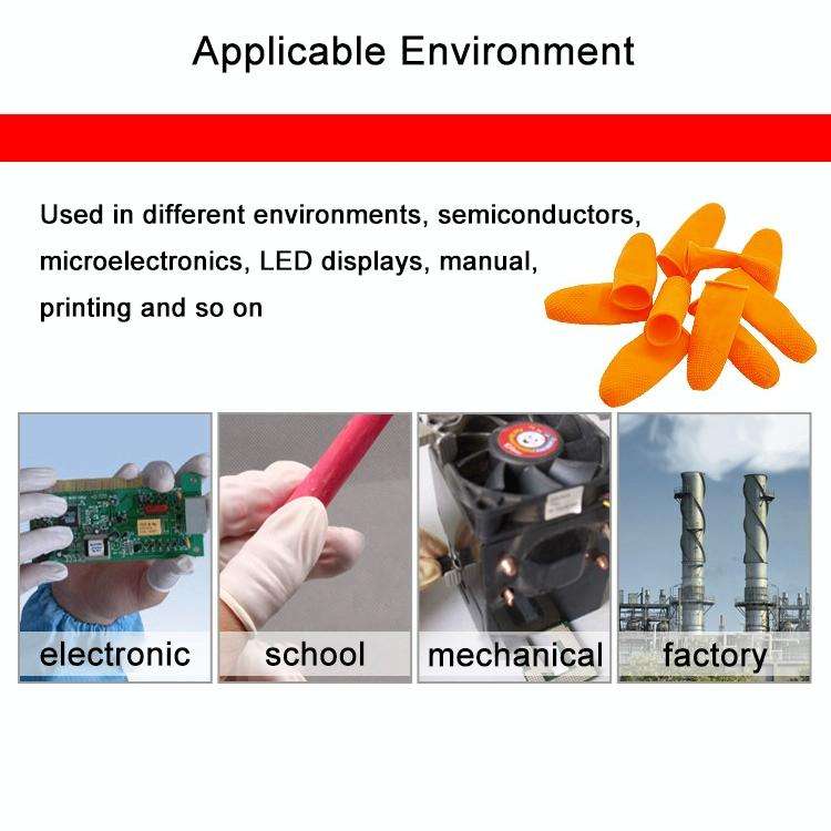 100pcs / Pack Antistatic Antislip Durable Fingertips Latex Protective Gloves, Size: L, 2.8*6.5cm(...