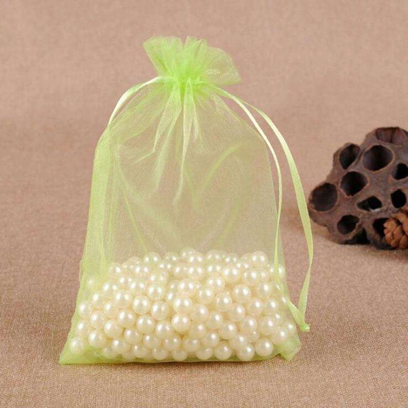 100 PCS Gift Bags Jewelry Organza Bag Wedding Birthday Party Drawable Pouches, Gift Bag Size:13X1...