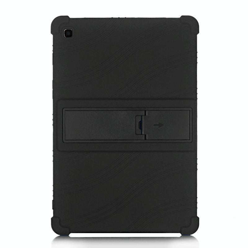 For Galaxy Tab S5e T720 Tablet PC Silicone Protective Case with Invisible Bracket(Black)