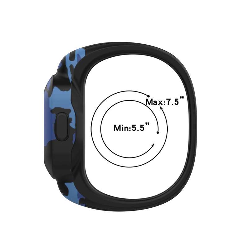 For Garmin Vivofit JR3 No Buckle Silicone Printing Watch Band, Size:S(Camouflage Blue)