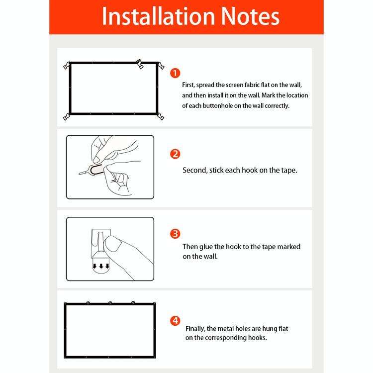 Simple Folding High Density Polyester Projector Film Curtain, Size:72 inch (4:3) Projection Area:...