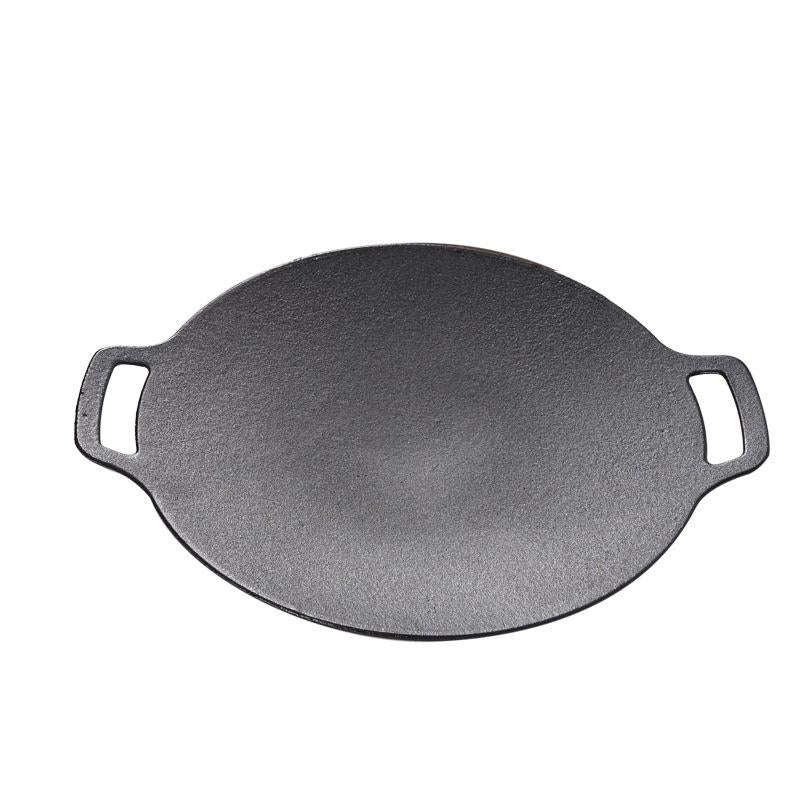 Outdoor Camping BBQ Cast Iron Grill Pan,Style: Baking Pan Only