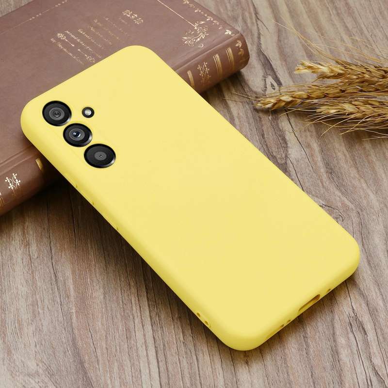 For Samsung Galaxy A34 5G Pure Color Liquid Silicone Shockproof Phone Case(Yellow)