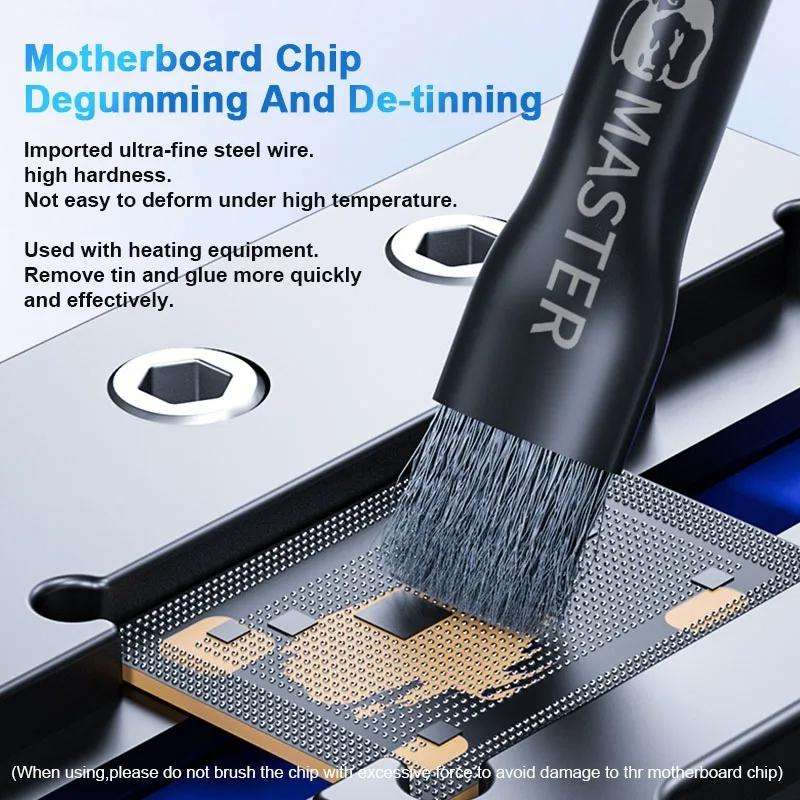 MECHANIC Cell Phone Motherboard Chip Degumming Brush PCB De-Tin Cleaning Cylinder Long Handle Bru...