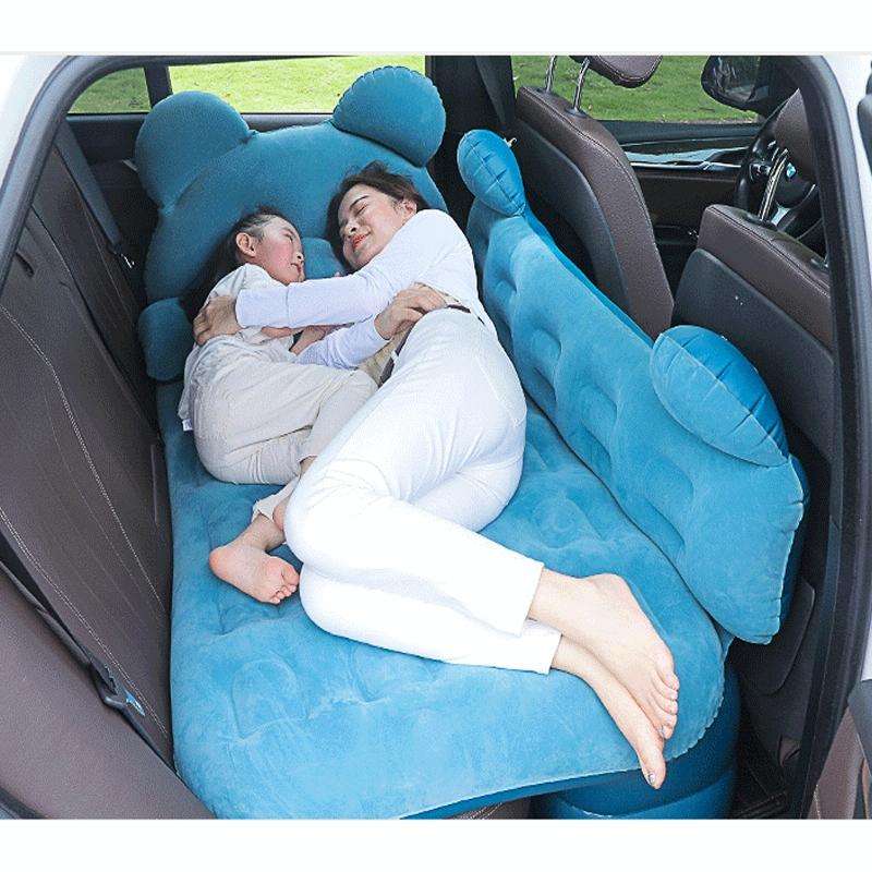 Universal Car Cartoon Travel Inflatable Mattress Air Bed Camping Back Seat Couch with Head Protec...