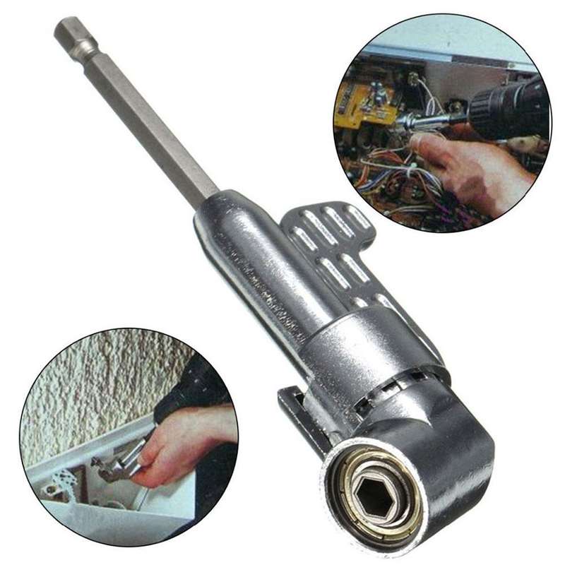 105 Degree Long Handle Right Angle Corner Drill Holds Screwdriver Bit(Long Corner Device)