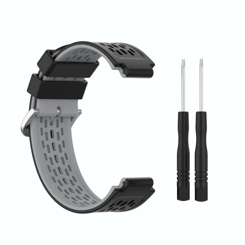 For Garmin Approach S2 / S4 Two-color Silicone Watch Band(Black Grey)