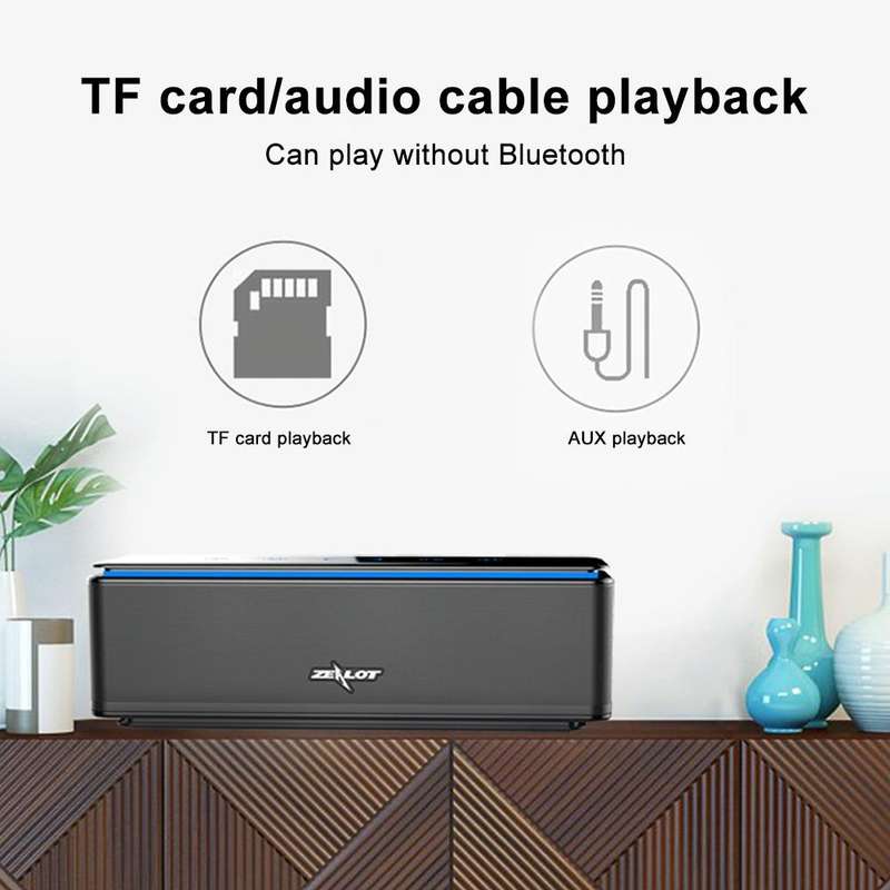 ZEALOT S7 Portable Smart Touch Stereo Bluetooth Speaker with Built-in Mic, Support Hands-Free Cal...