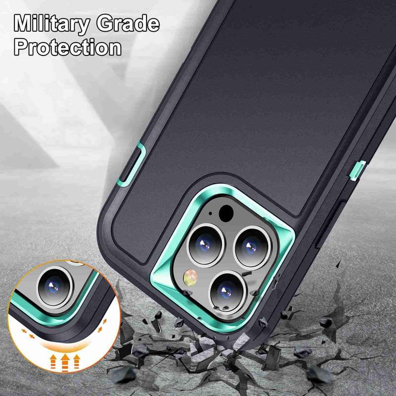 For iPhone 12 / 12 Pro Life Waterproof Rugged Phone Case(Dark Blue + Light Blue)