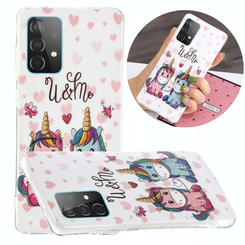 For Samsung Galaxy A52 5G / 4G Luminous TPU Mobile Phone Protective Case(Couple Unicorn)