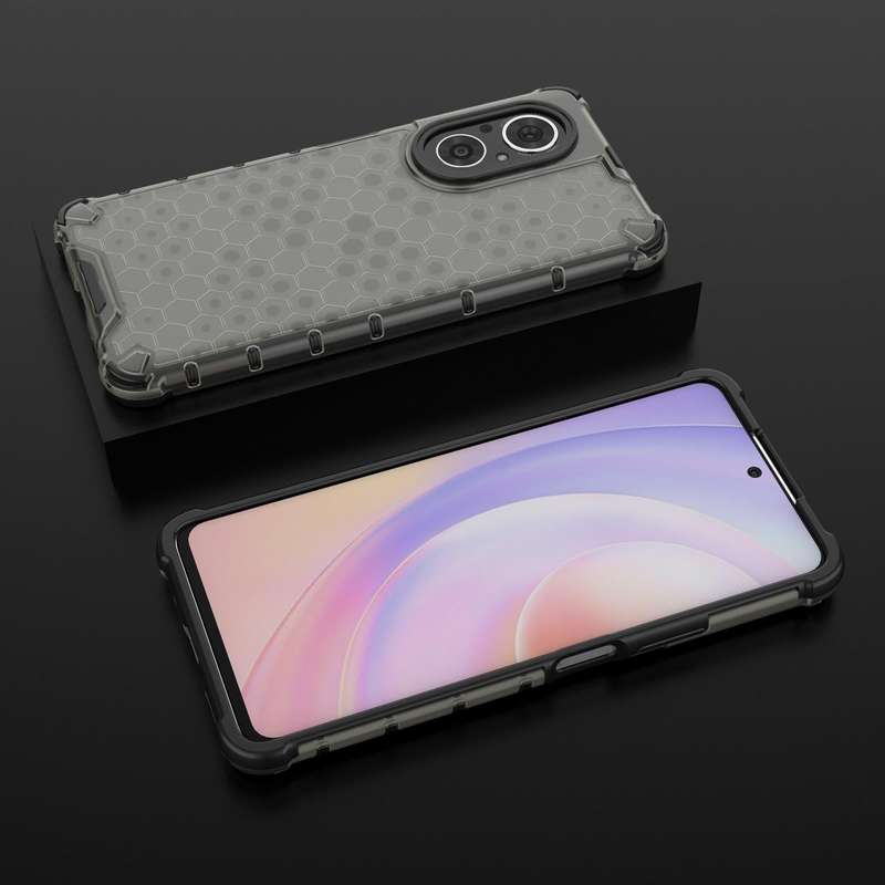 For Honor 50 SE / Huawei nova 9 SE Shockproof Honeycomb PC + TPU Phone Case(Black)