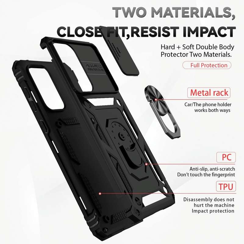 For Samsung Galaxy A33 5G Sliding Camshield Holder Phone Case(Black)