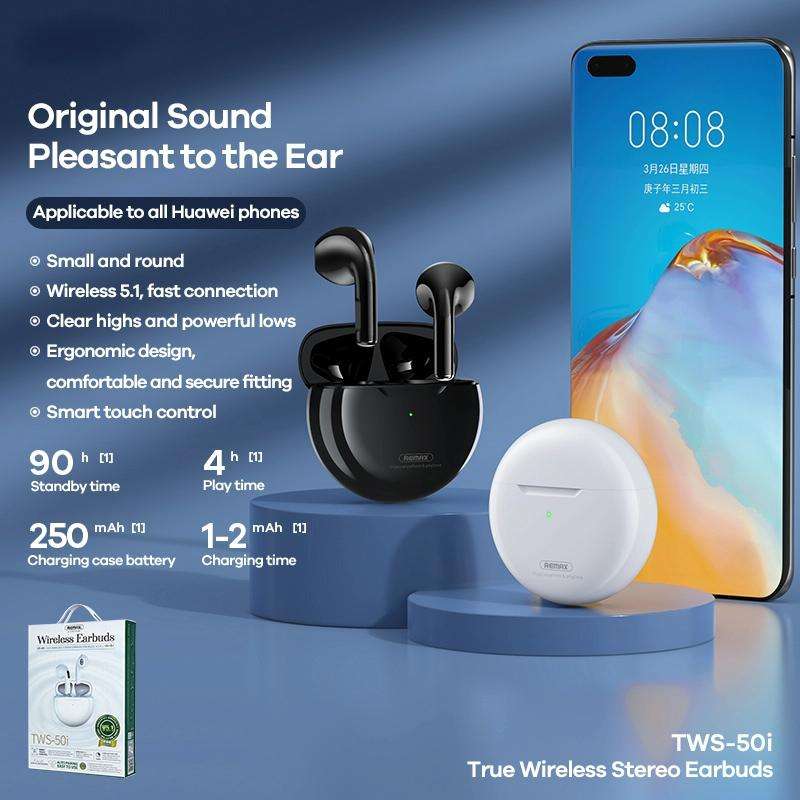 REMAX TWS-50i True Wireless Stereo Bluetooth Earphone(White)