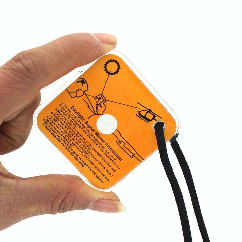 Multifunctional Survival Emergency Rescue Reflective Signal Mirror Hiking Outdoor Tool with Whistle