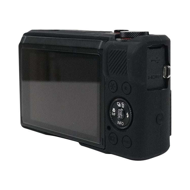 For Canon PowerShot G7 X Mark III / G7X3 Soft Silicone Protective Case with Lens Cover(Black)