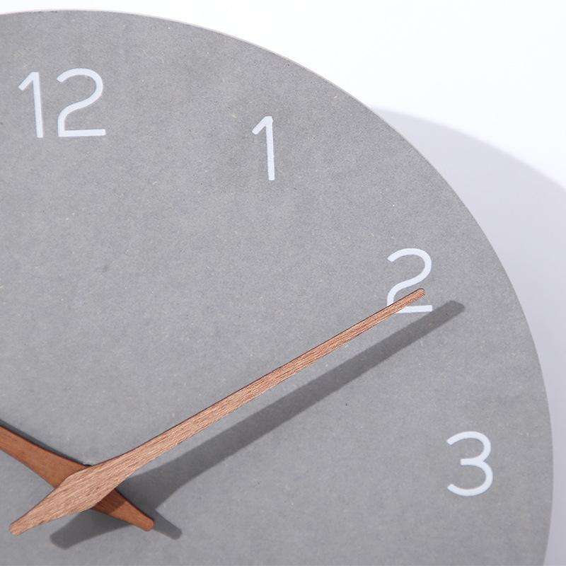 Round Silent Clock Walnut Wall Clock