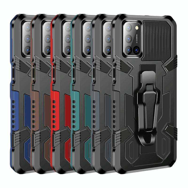For OPPO A72 Machine Armor Warrior Shockproof PC + TPU Protective Case(Black)