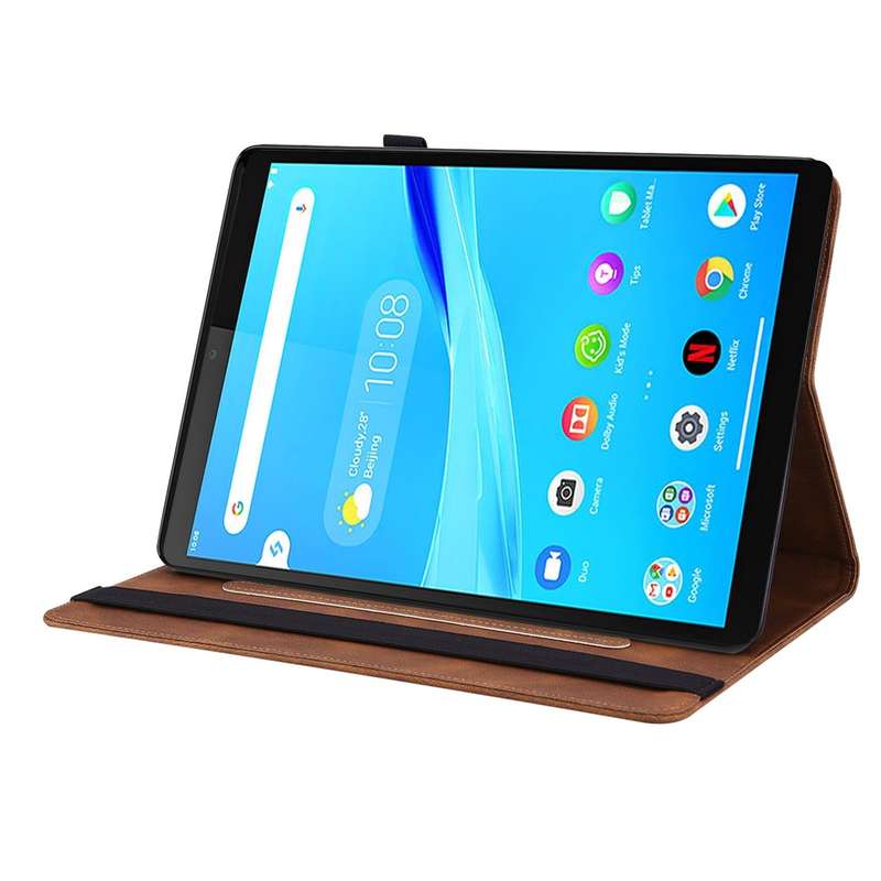 For Lenovo Tab M8 HD / M8 FHD Butterfly Flower Embossed Leather Tablet Case(Brown)