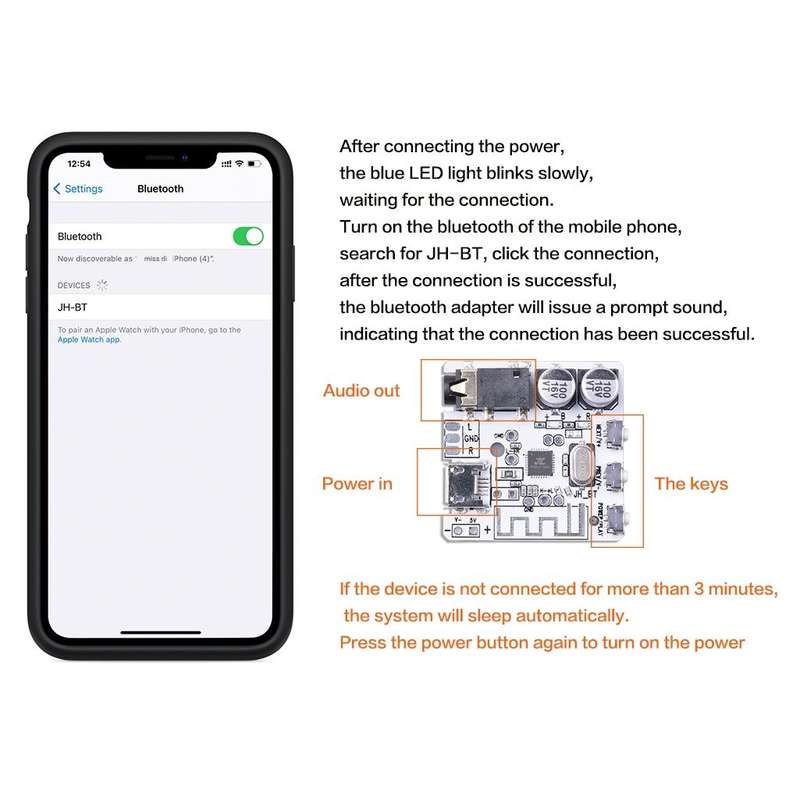 6966 DIY Bluetooth 5.0 Audio Receiver Board Module MP3 Lossless Player Wireless Stereo Music Ampl...