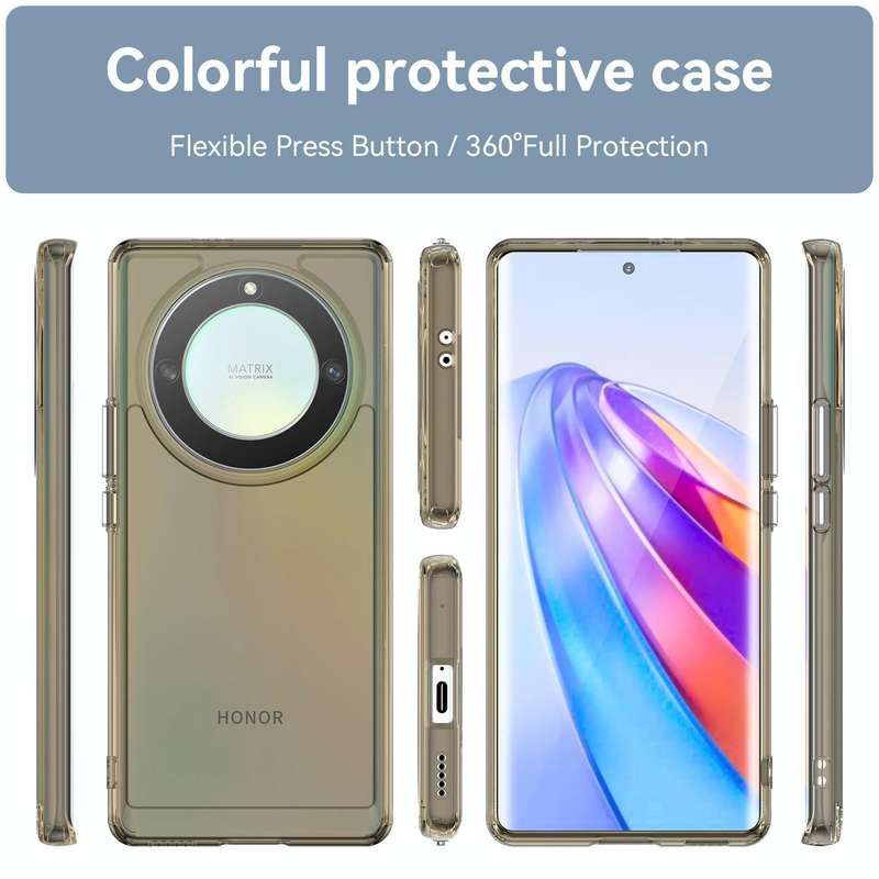 For Honor X9a Candy Series TPU Phone Case(Transparent Grey)