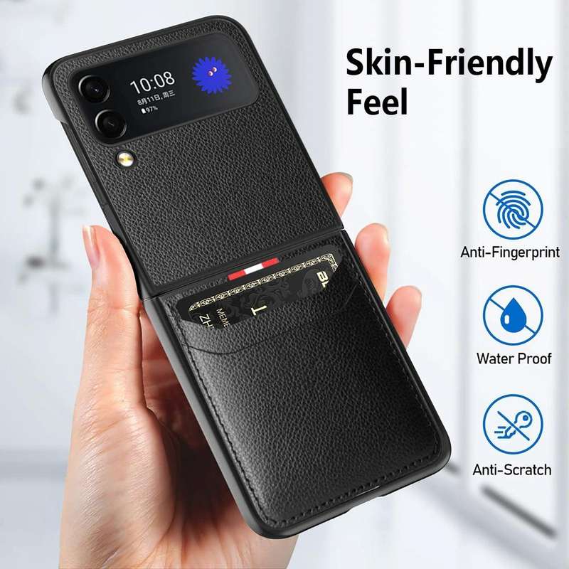For Samsung Galaxy Z Flip4 5G GKK Litchi Texture Card Slot Phone Case(Green)