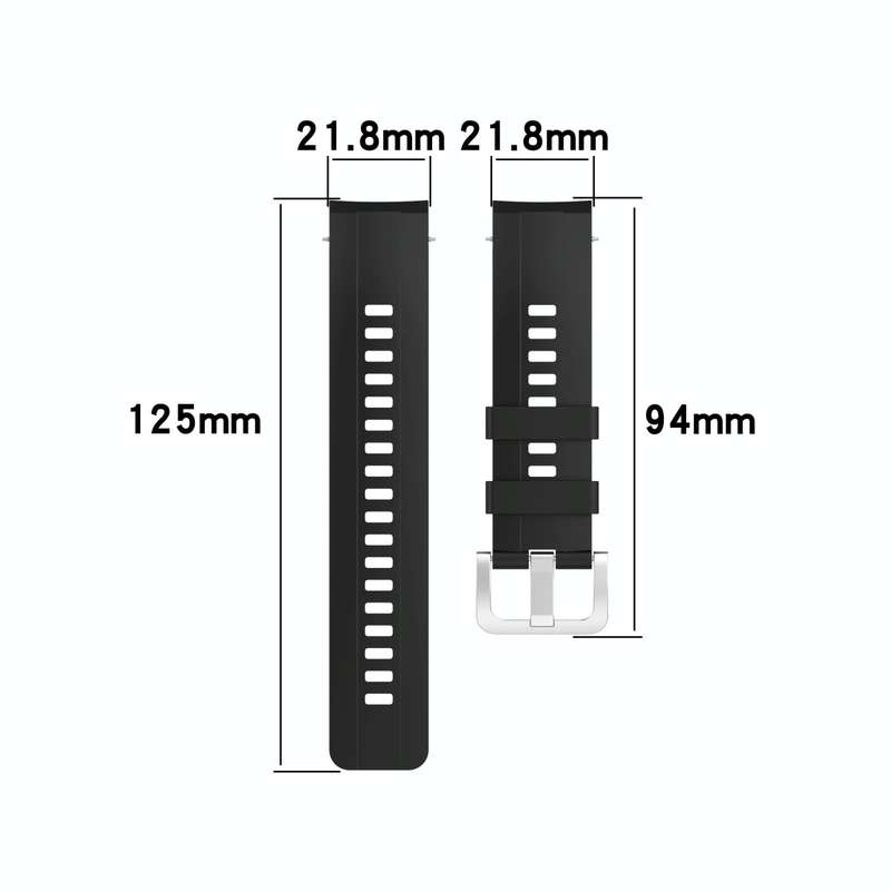 For Huawei Honor Watch GS Pro Silicone Watch Band, Size: One Size(Black)