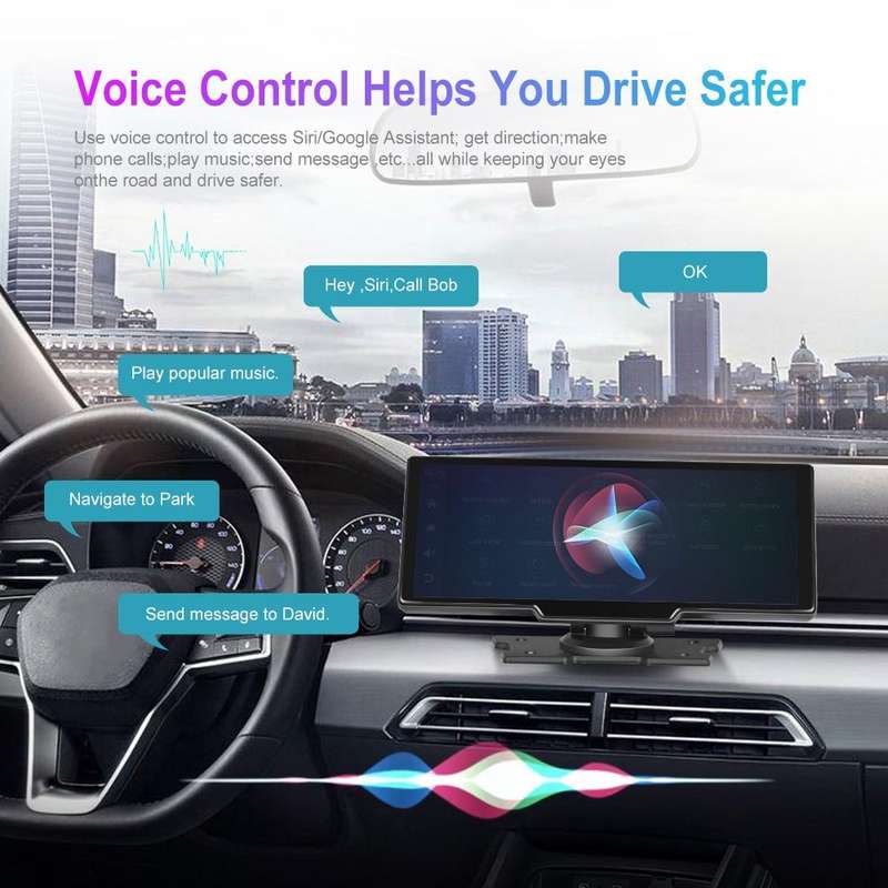 A3073 HD Wired 9.3 Inch 1 To 1 Smart Player With Wireless Carplay Two-way Video Split-screen Disp...