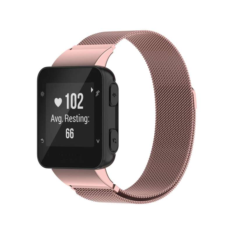 For Garmin Forerunner 35 / 30 Milanese Watch Band(Rose Pink)