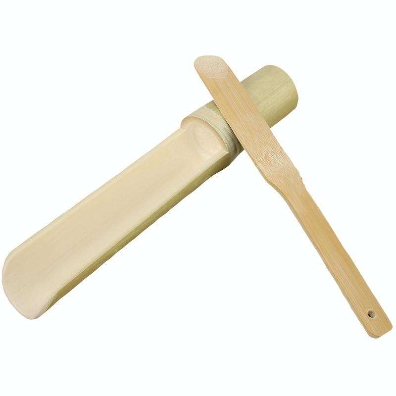 Shrimp Slip Spoon Bamboo Tube Hot Pot Restaurant Plate, Size: 3x20x13cm+Bamboo Slice
