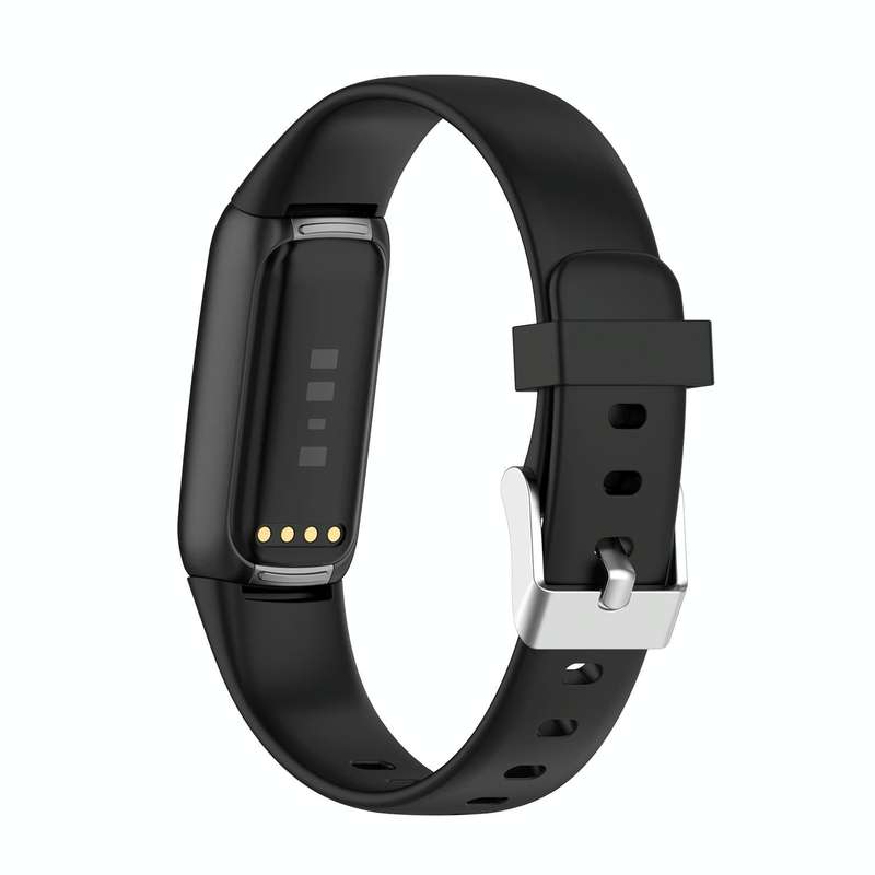 For Fitbit Luxe Silicone Watch Band, Size:S(Black)