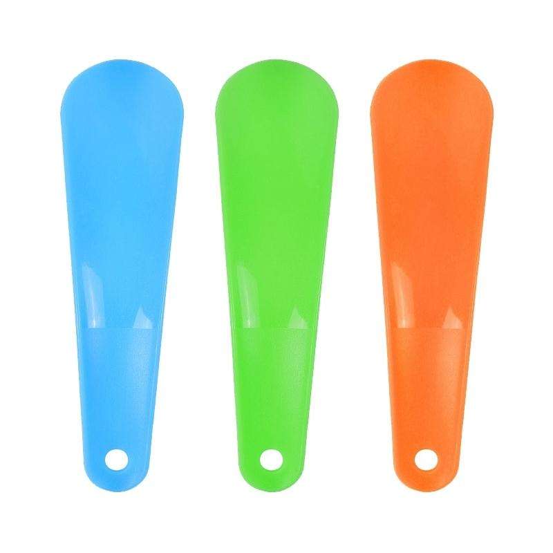 5 PCS 019 Plastic Shoehorn Household Shoes Auxiliary Shoe Puller, Specification: Curved, Color Ra...