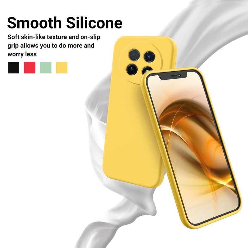 For Huawei Nova Y91 4G Solid Color Liquid Silicone Dropproof Full Coverage Protective Case(Yellow)