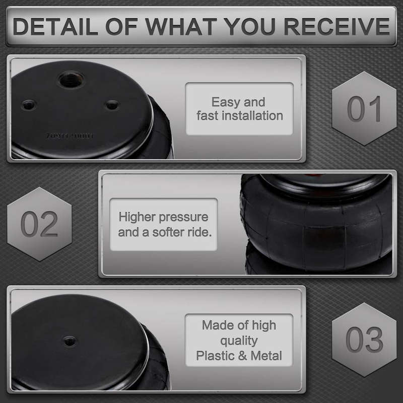 Car Airbag 1/2 inch NPT Single Port 2600LB Air Suspension Kit