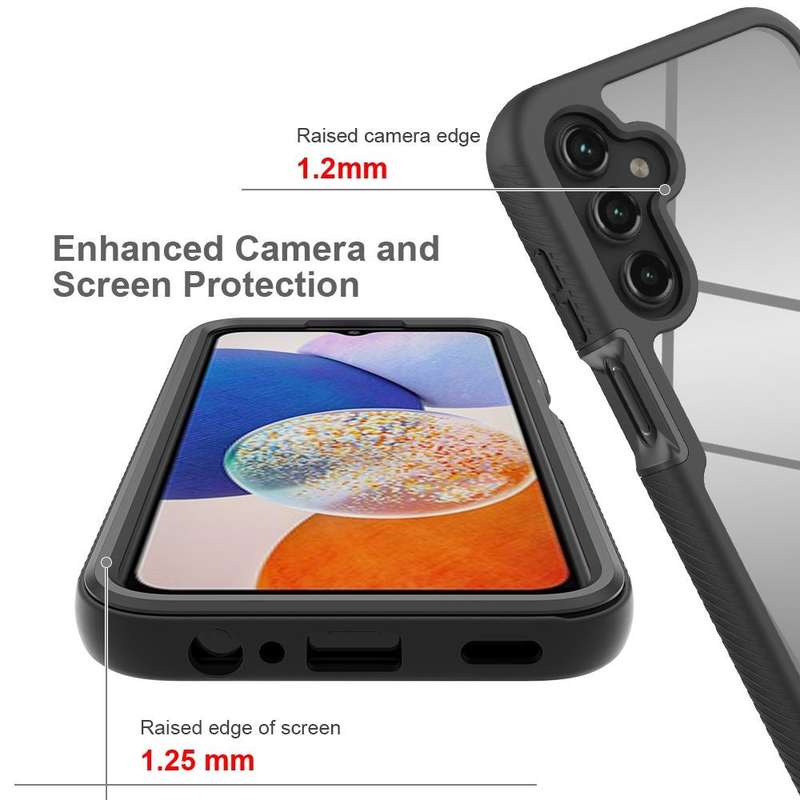 For Samsung Galaxy A15 5G Starry Sky Solid Color Shockproof TPU Clear PC Phone Case(Black)