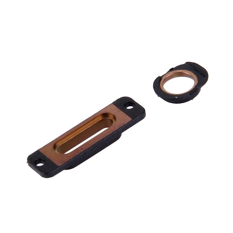 10 PCS 2 in 1 for iPhone SE Charging Port Retaining Brackets + Headphone Jack Rings(Rose Gold)